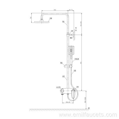 Bath tub faucet with hand shower head